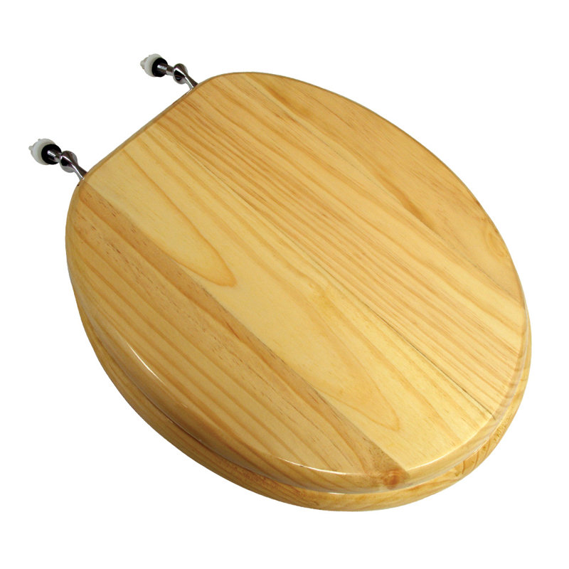 Comfort Seats Natural Pine Wood Round Toilet Seat & Reviews Wayfair